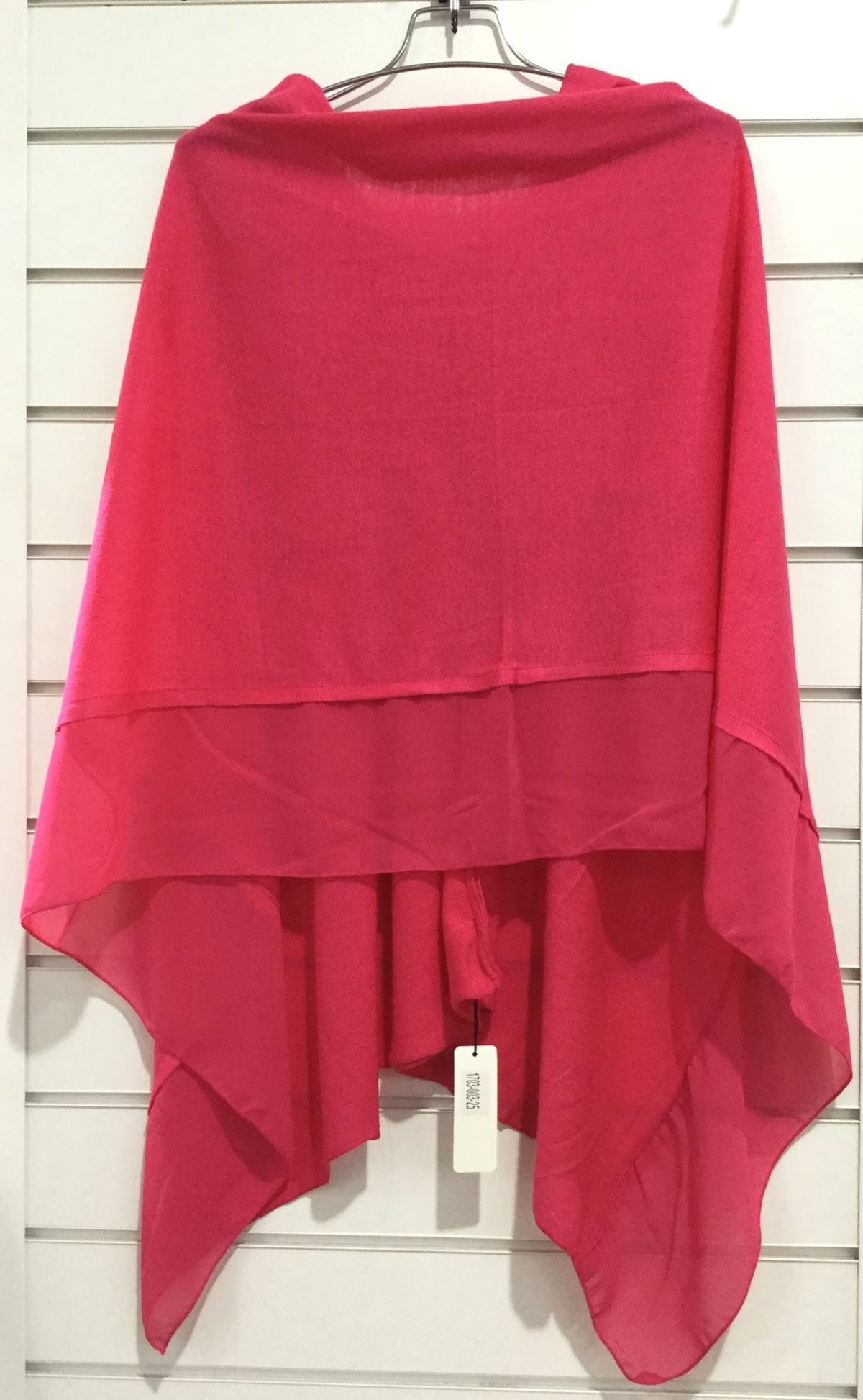 Hot Pink - Fuchsia Layered Chiffon Poncho Shawl