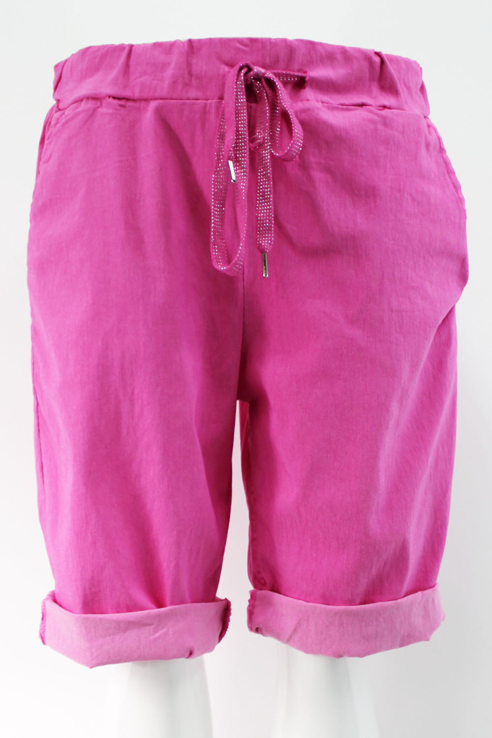 Comfort Stretch Turn-Up Magic Shorts in Fuchsia