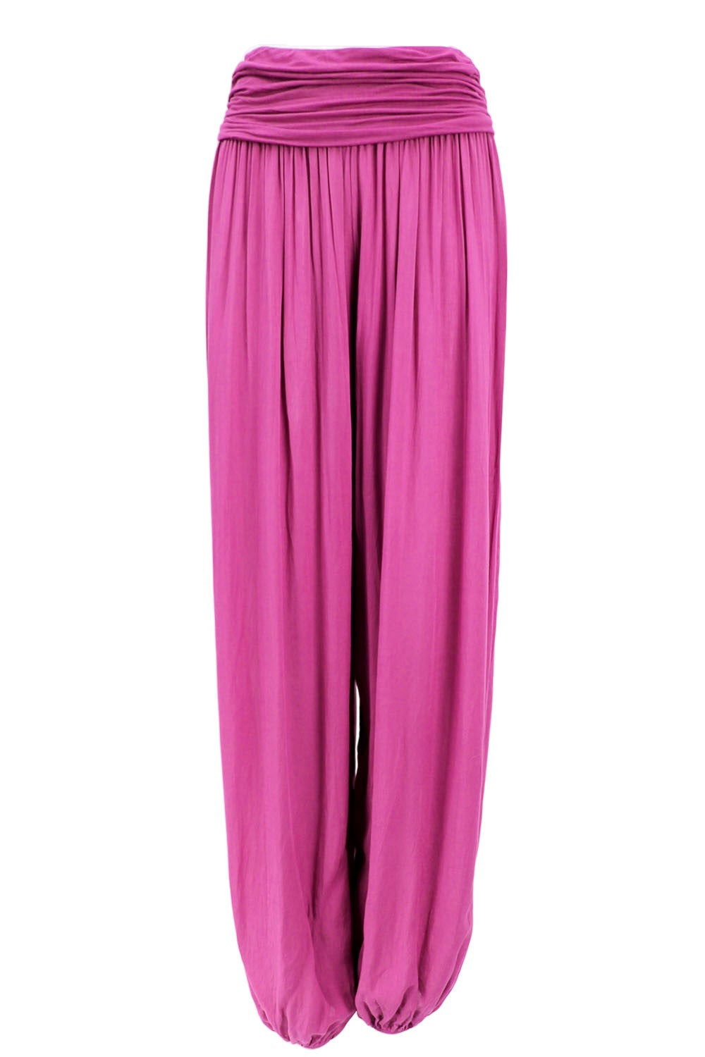 Fuchsia Harem Trousers | Boho Wide Leg Balloon Pants