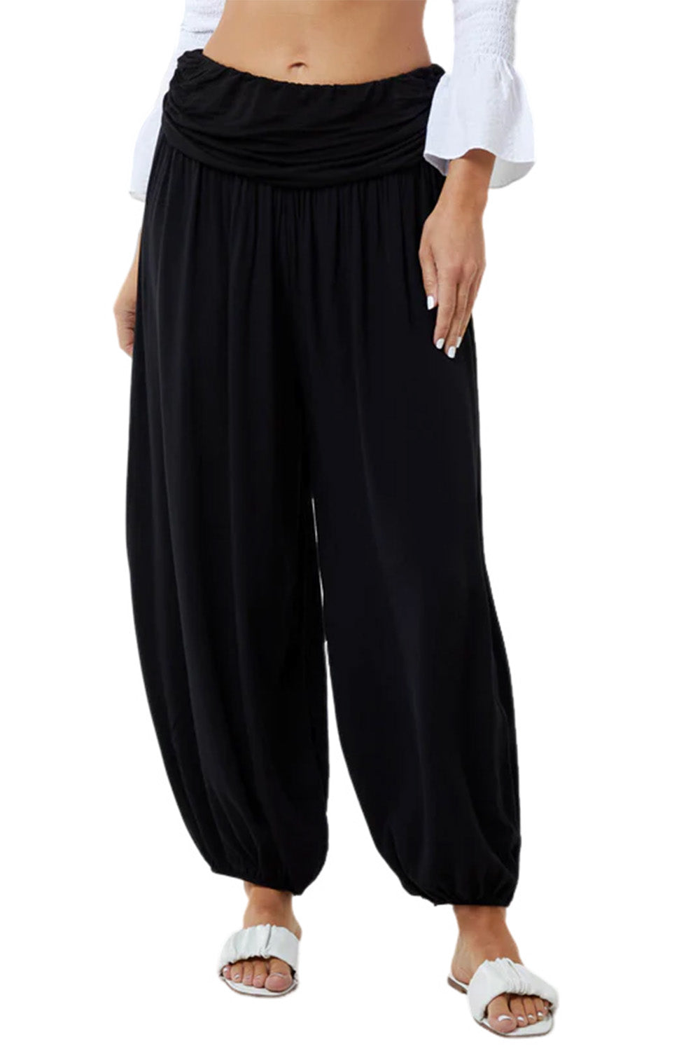 Black Plain Harem Trousers