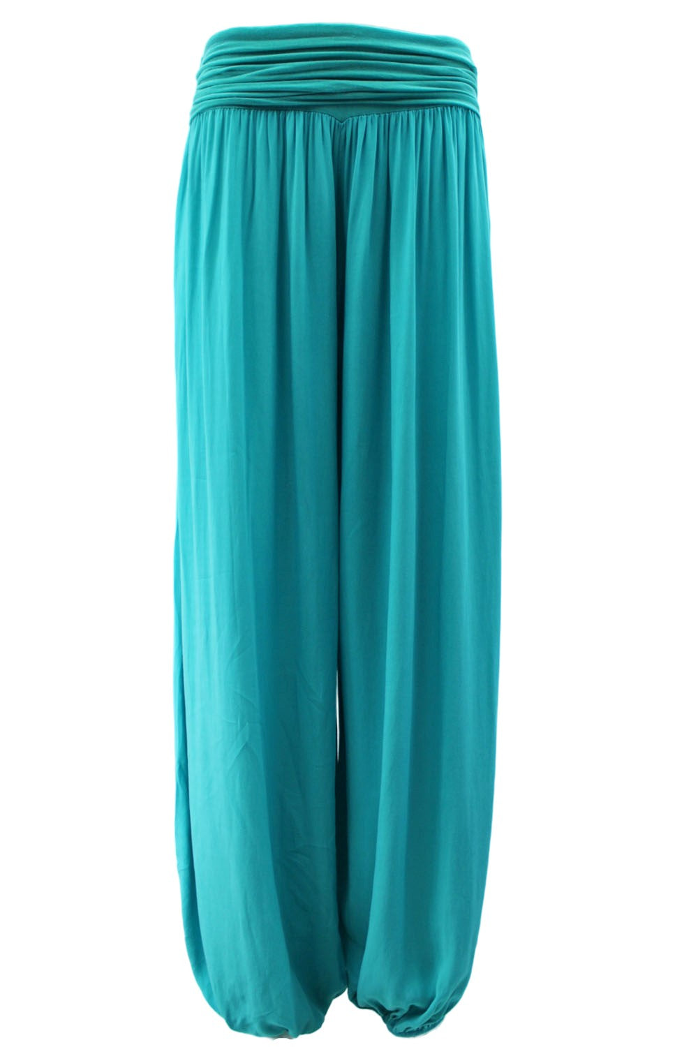 Teal Plain Harem Trousers