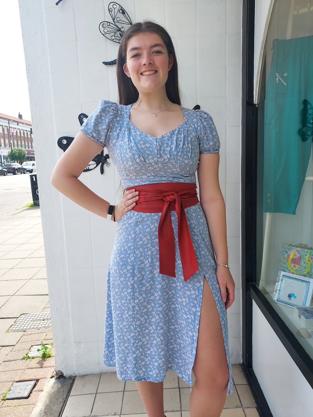 Red Leather Obi Belt