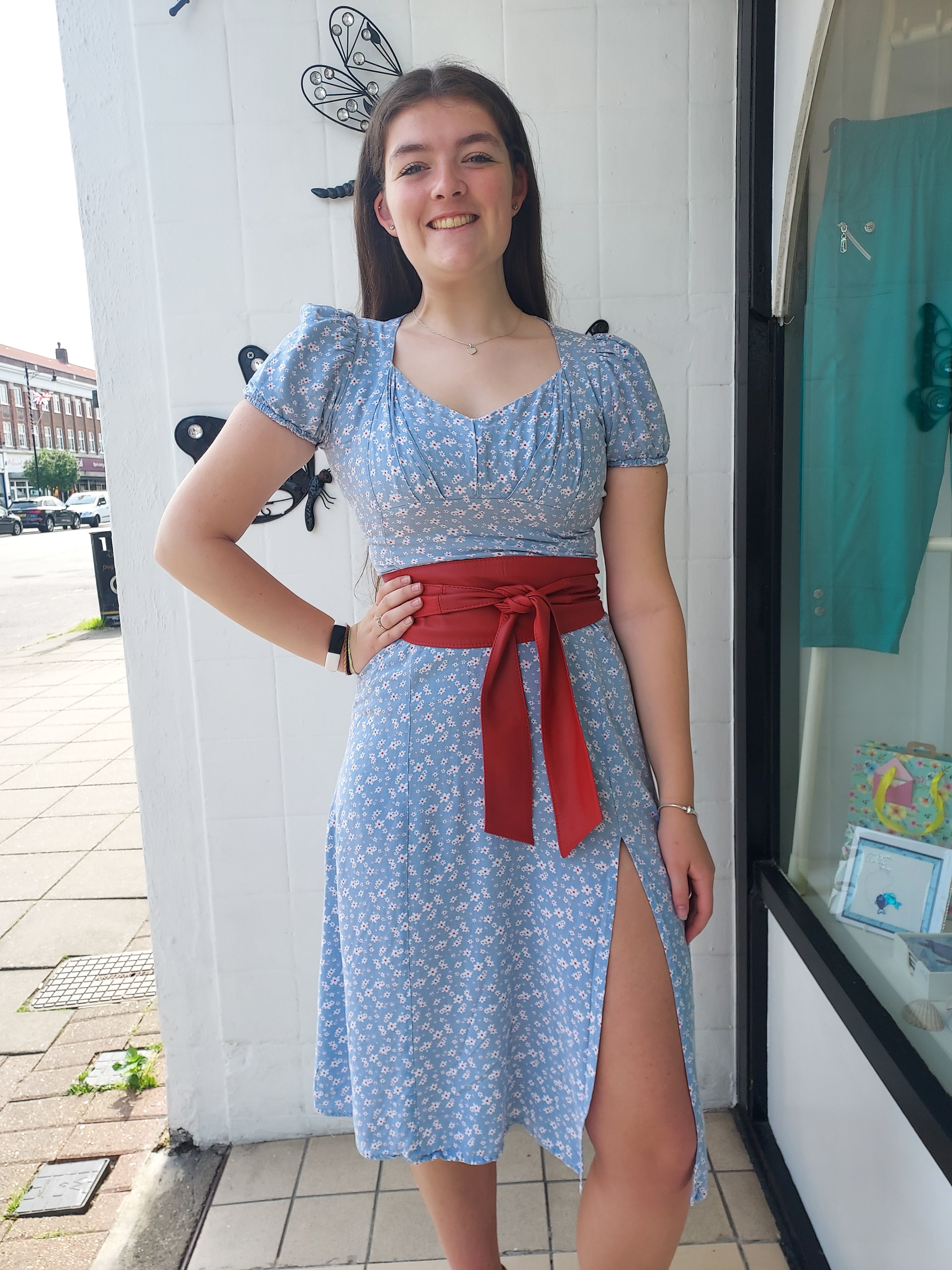 Red Leather Obi Belt