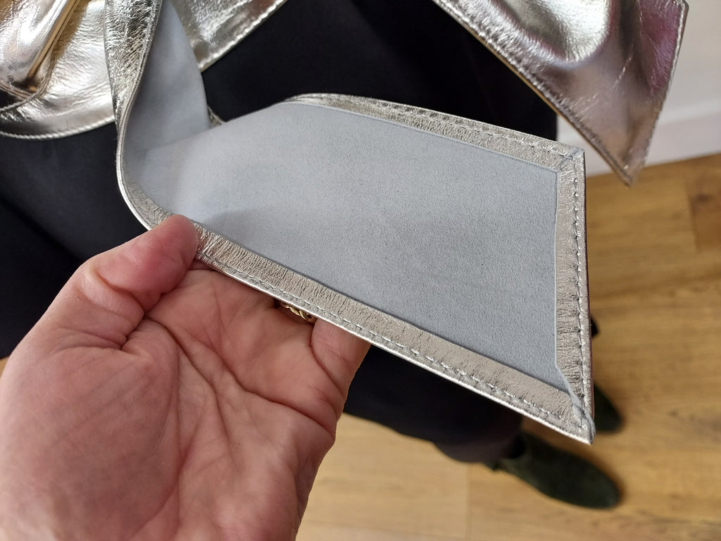 Silver Leather Obi Belt