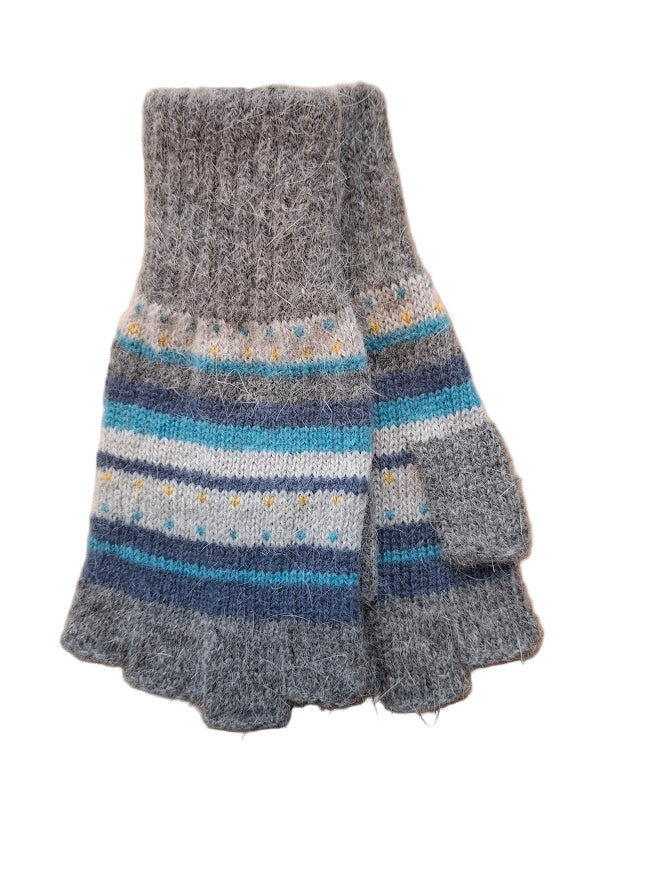 Fingerless Striped Knitted Gloves
