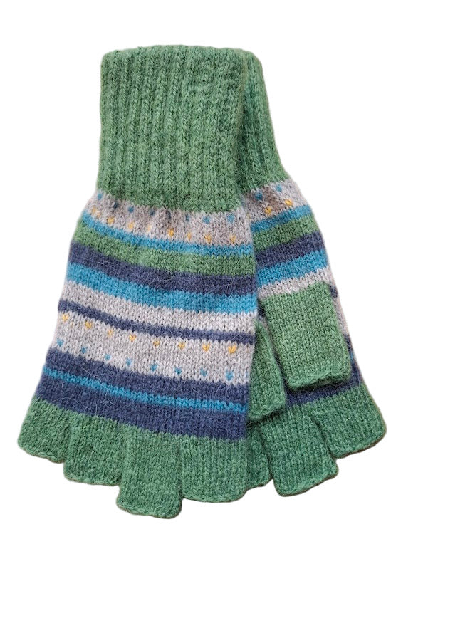 Fingerless Striped Knitted Gloves