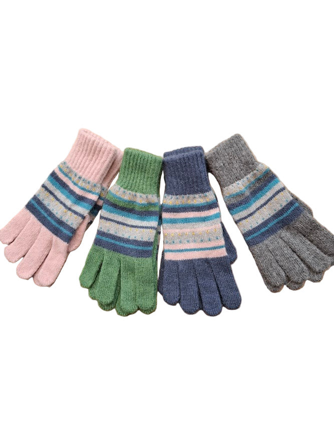 Striped Knitted Gloves