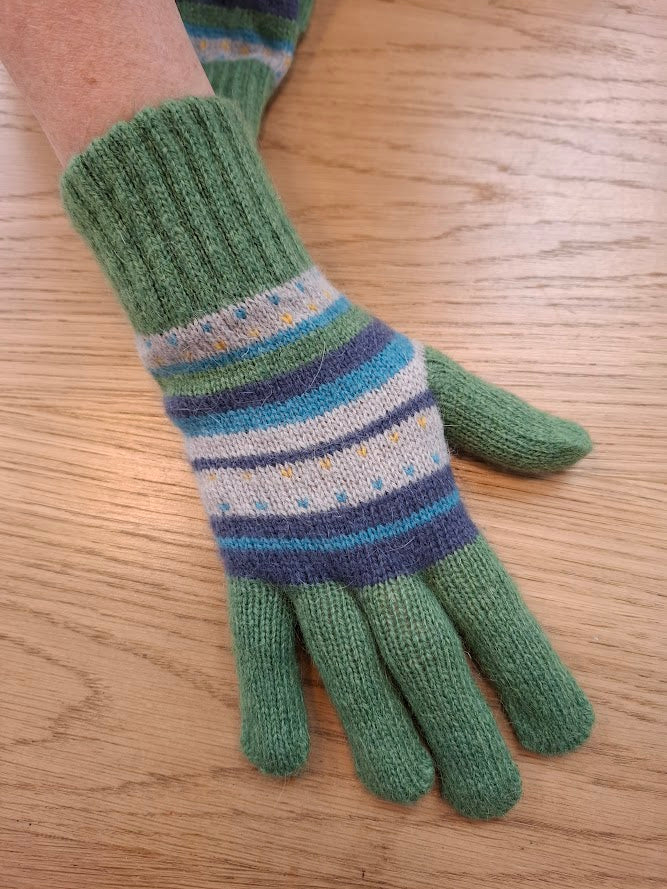 Striped Knitted Gloves