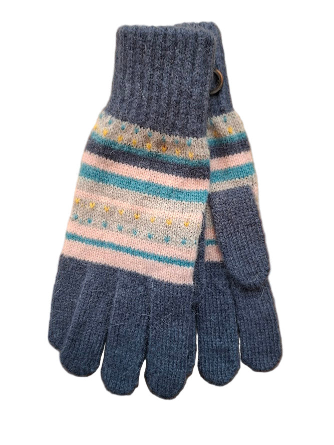 Striped Knitted Gloves