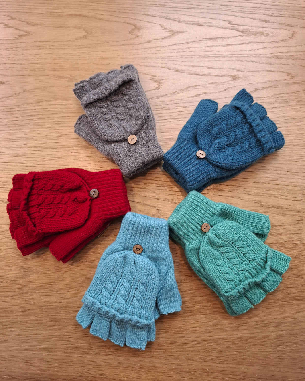 Plain Knitted Fingerless Mittens