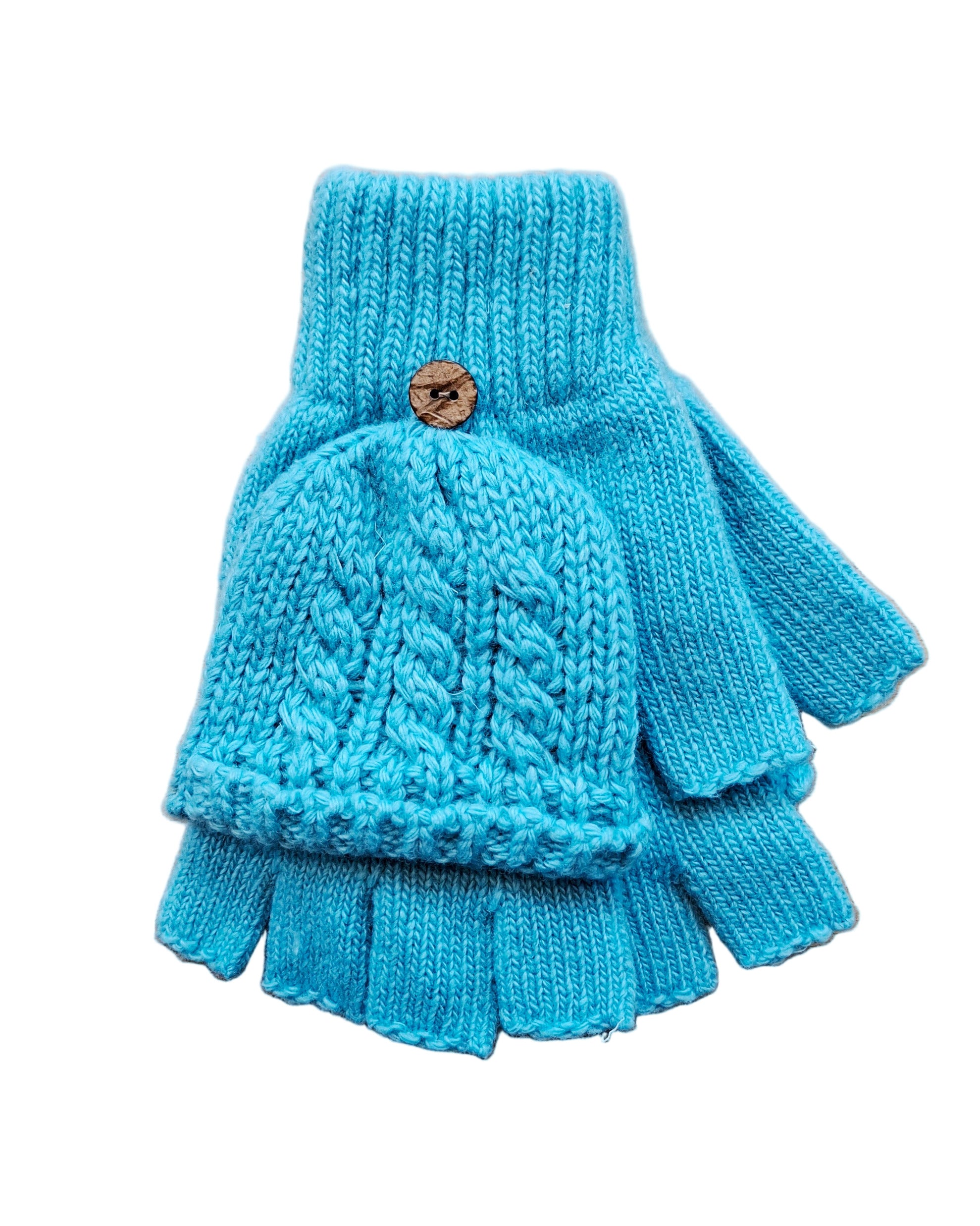 Plain Knitted Fingerless Mittens