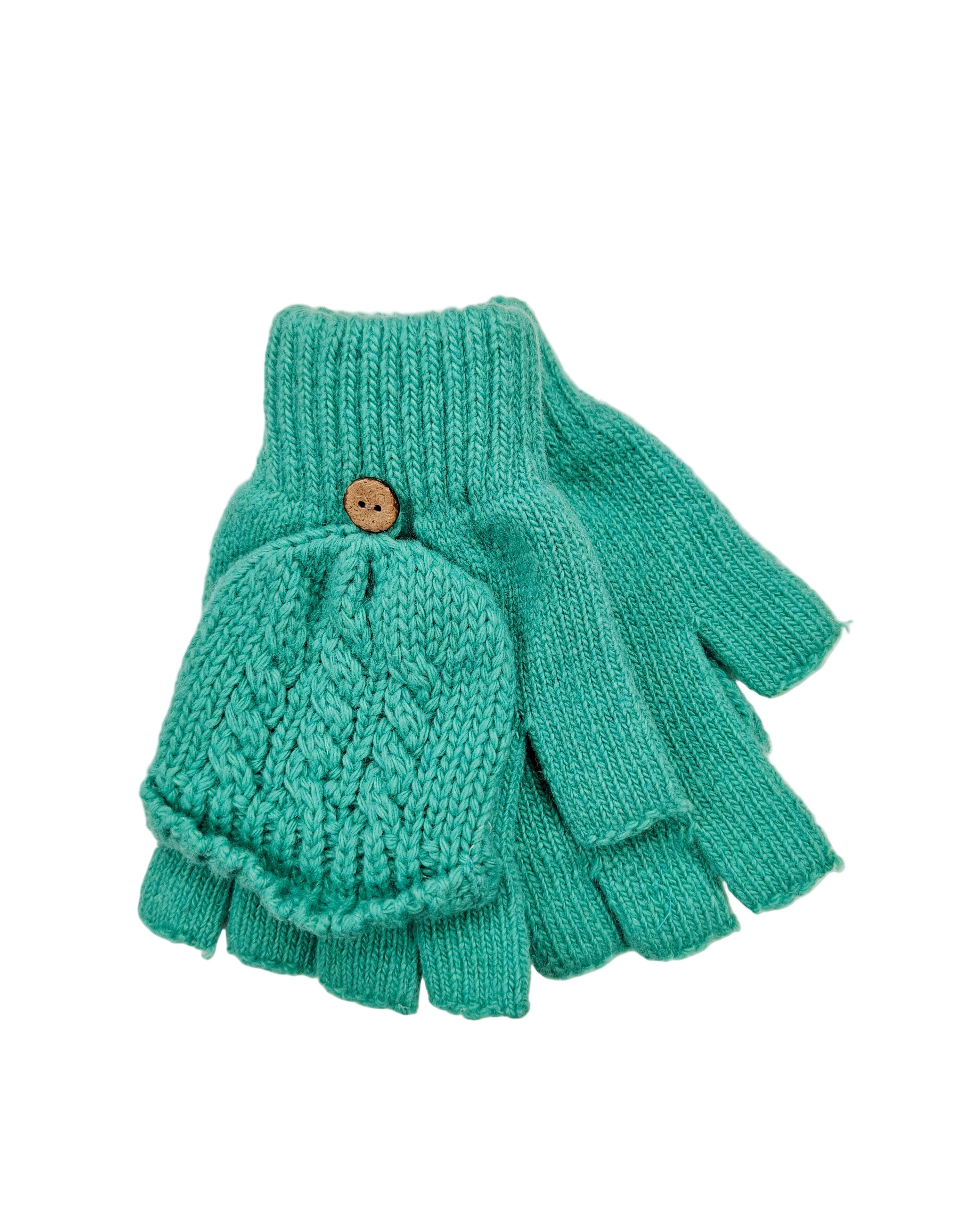 Plain Knitted Fingerless Mittens