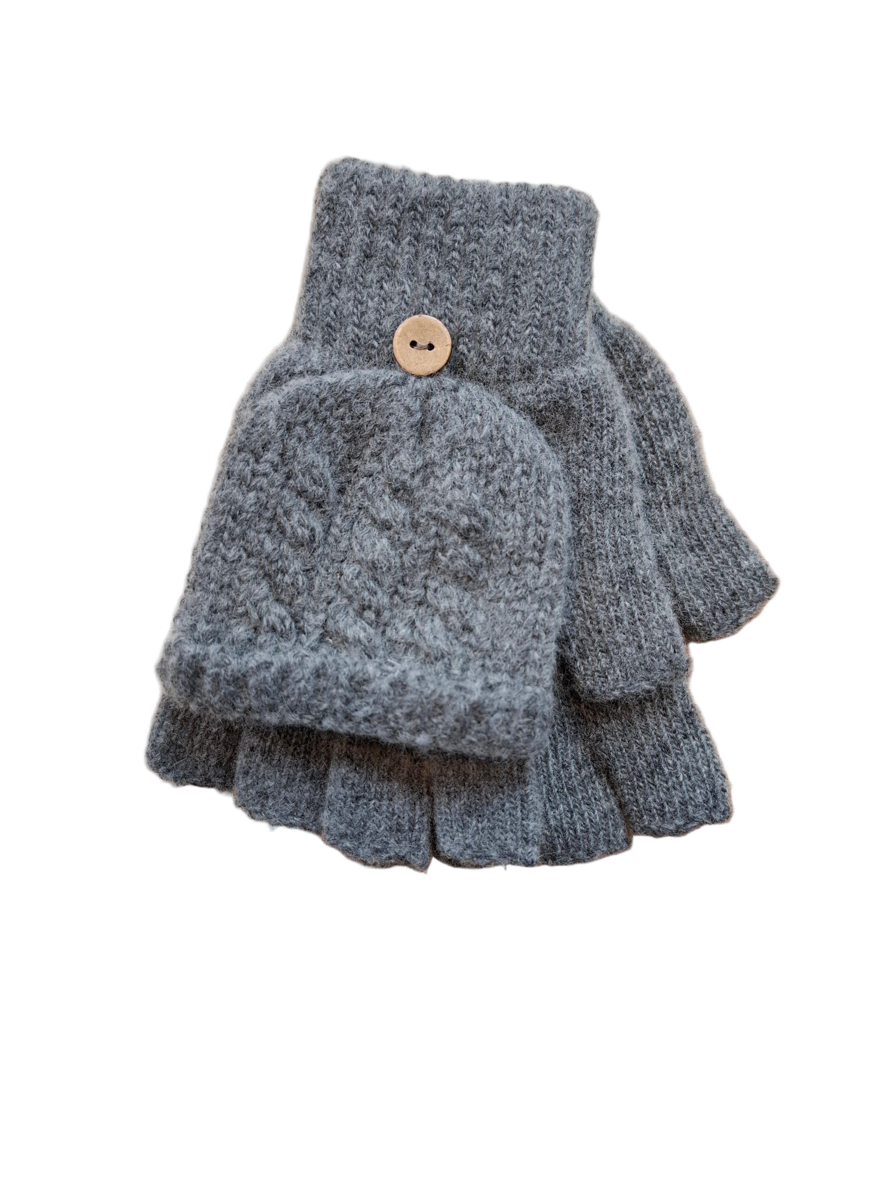 Plain Knitted Fingerless Mittens