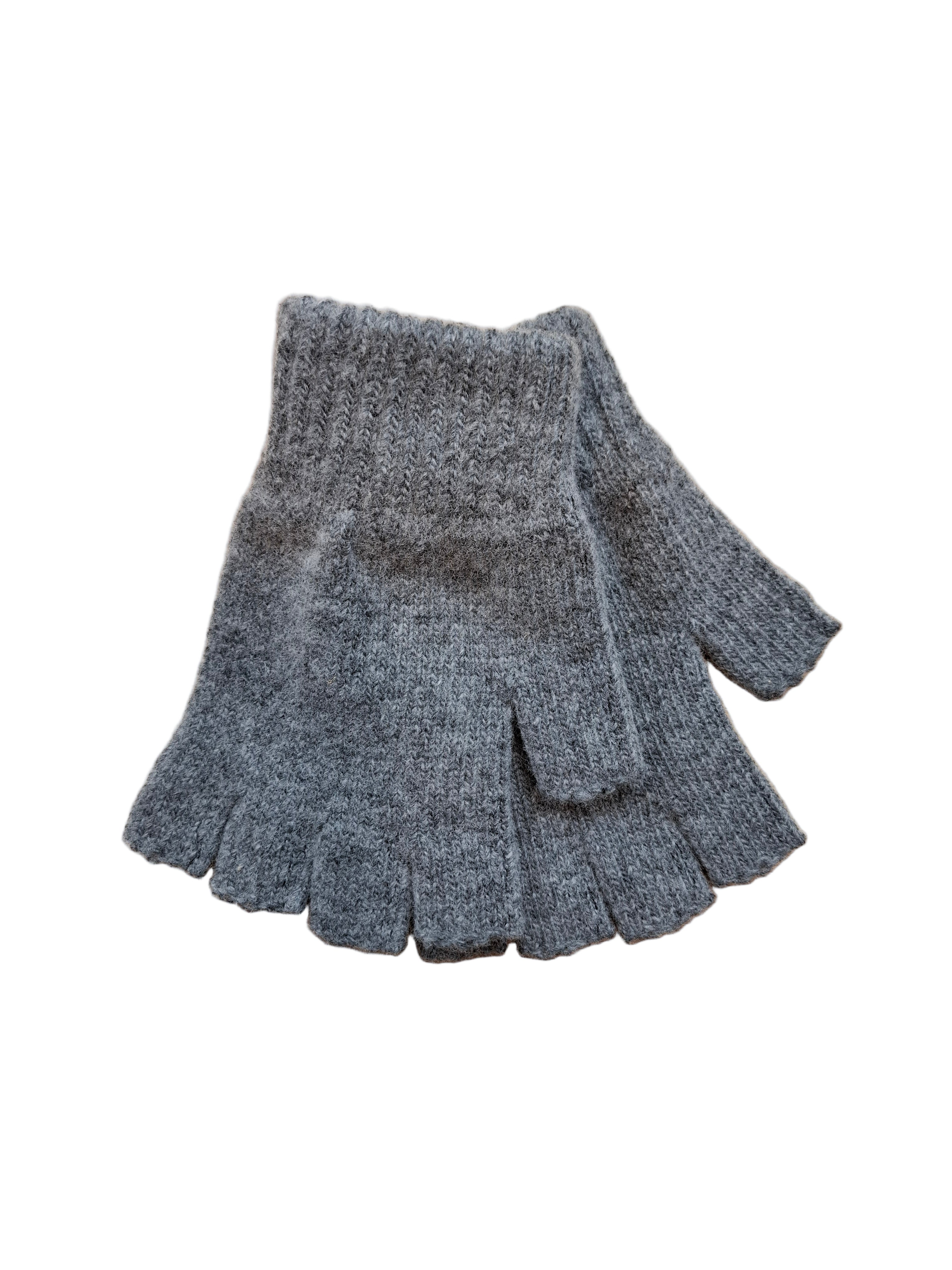 Plain Fingerless Knitted Gloves