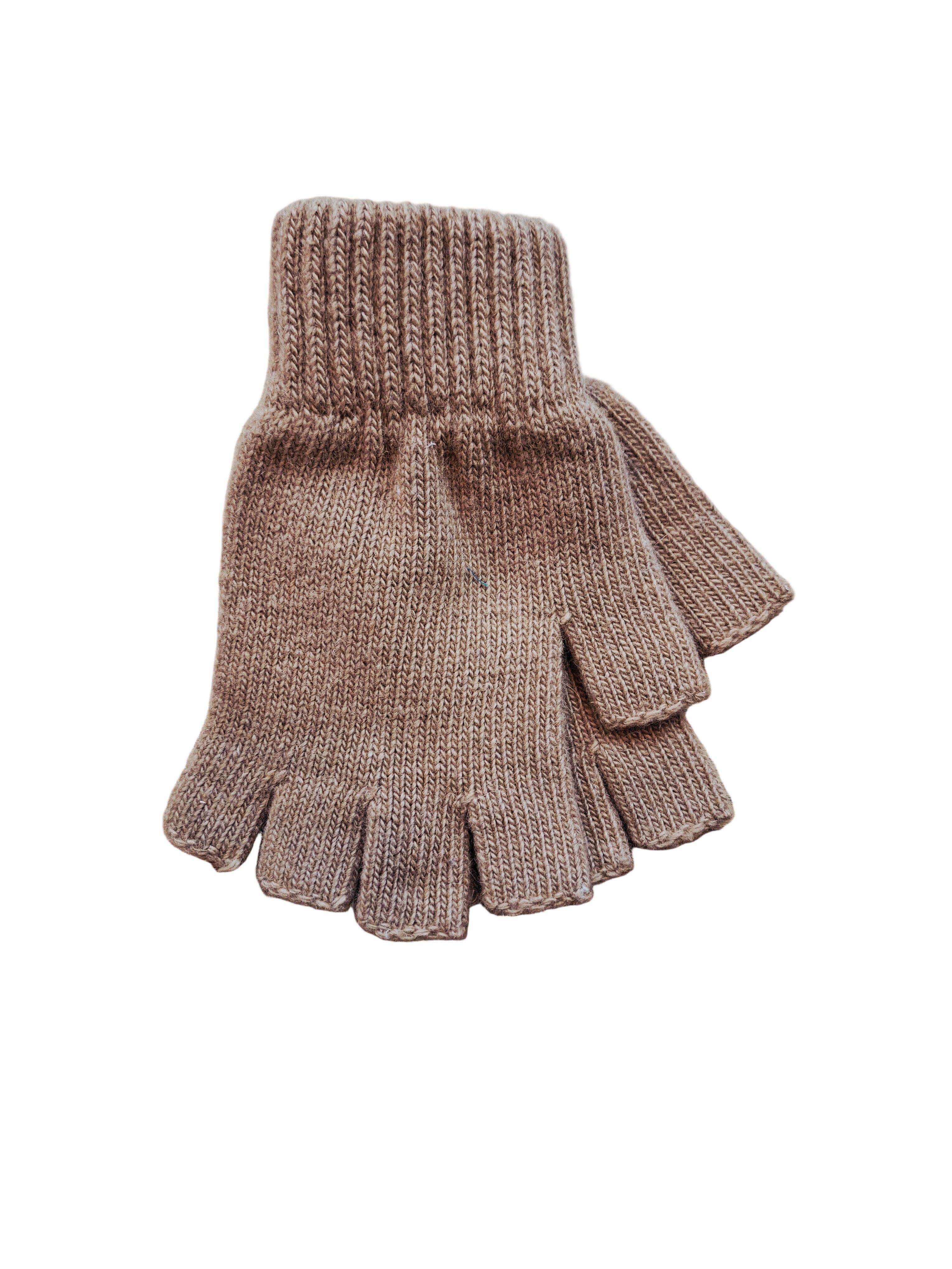 Plain Fingerless Knitted Gloves