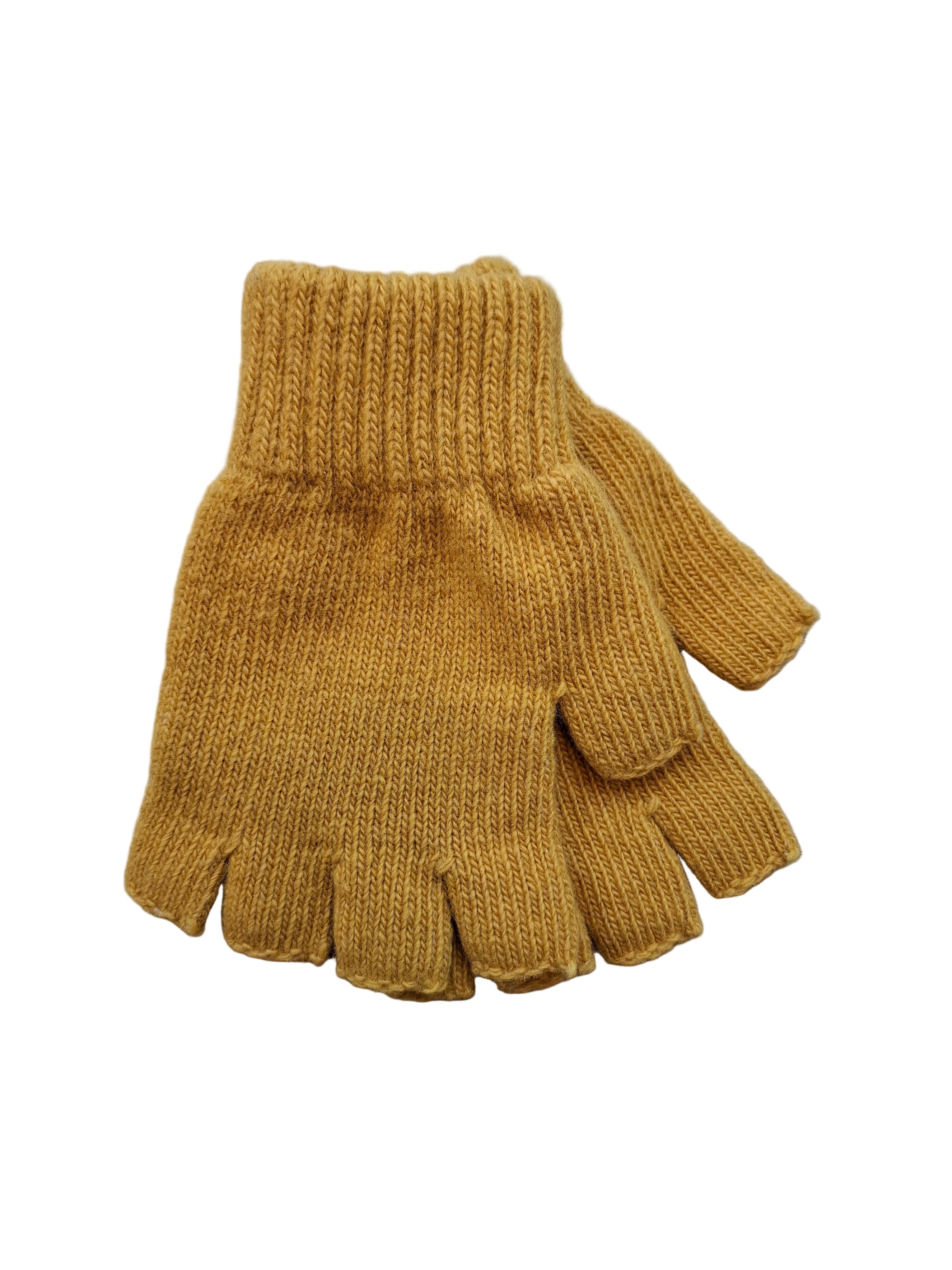 Plain Fingerless Knitted Gloves