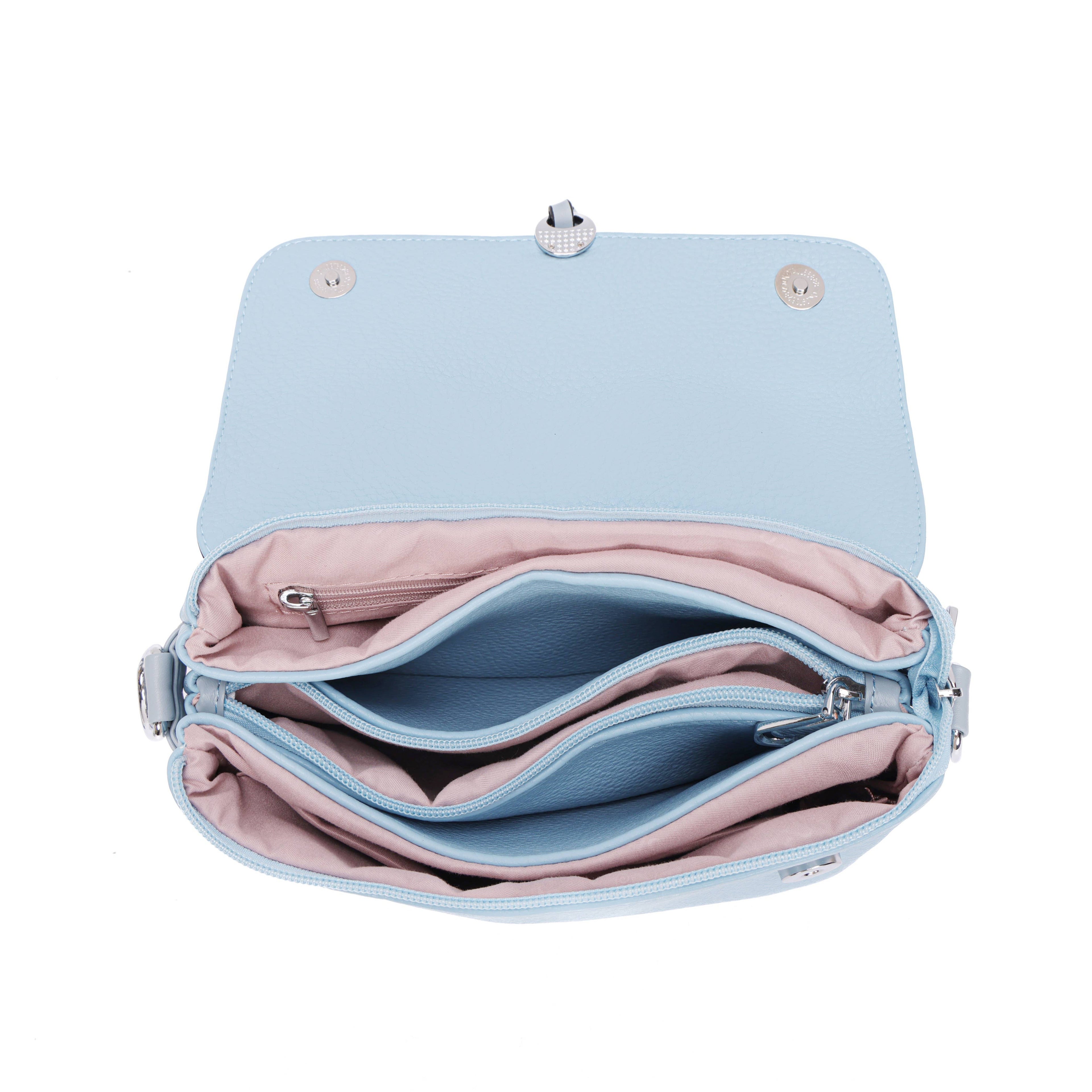 White Flap Crossbody Shoulder Bag with Two Straps