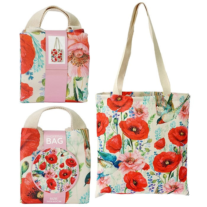 Poppy Field Pattern Tote Bag