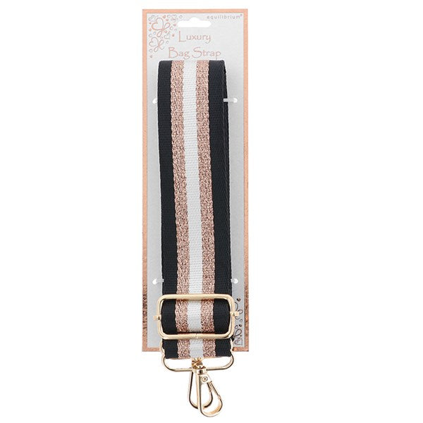 Bold Striped Removable Bag Strap with Gold Hardware