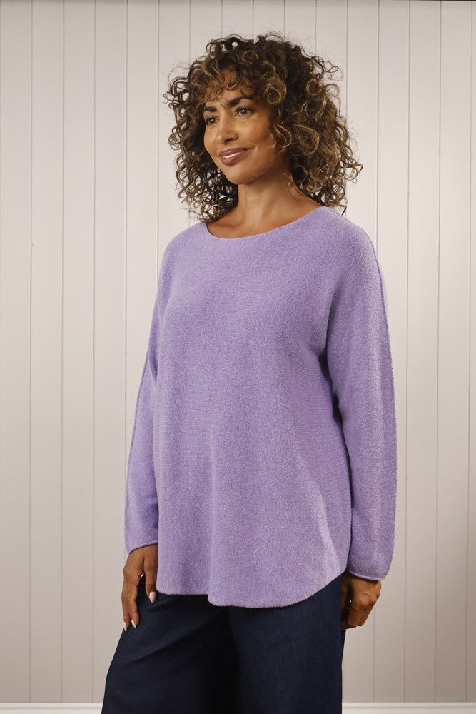 Lilac Scoop Neck Cosy Jumper