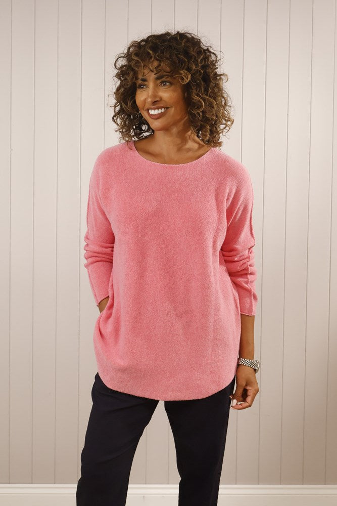 Pink Scoop Neck Cosy Jumper