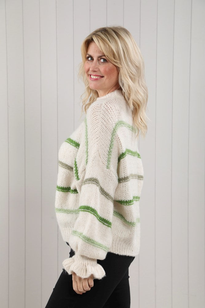 Striped Jumper With Bell Cuffs