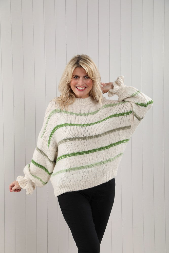 Striped Jumper With Bell Cuffs