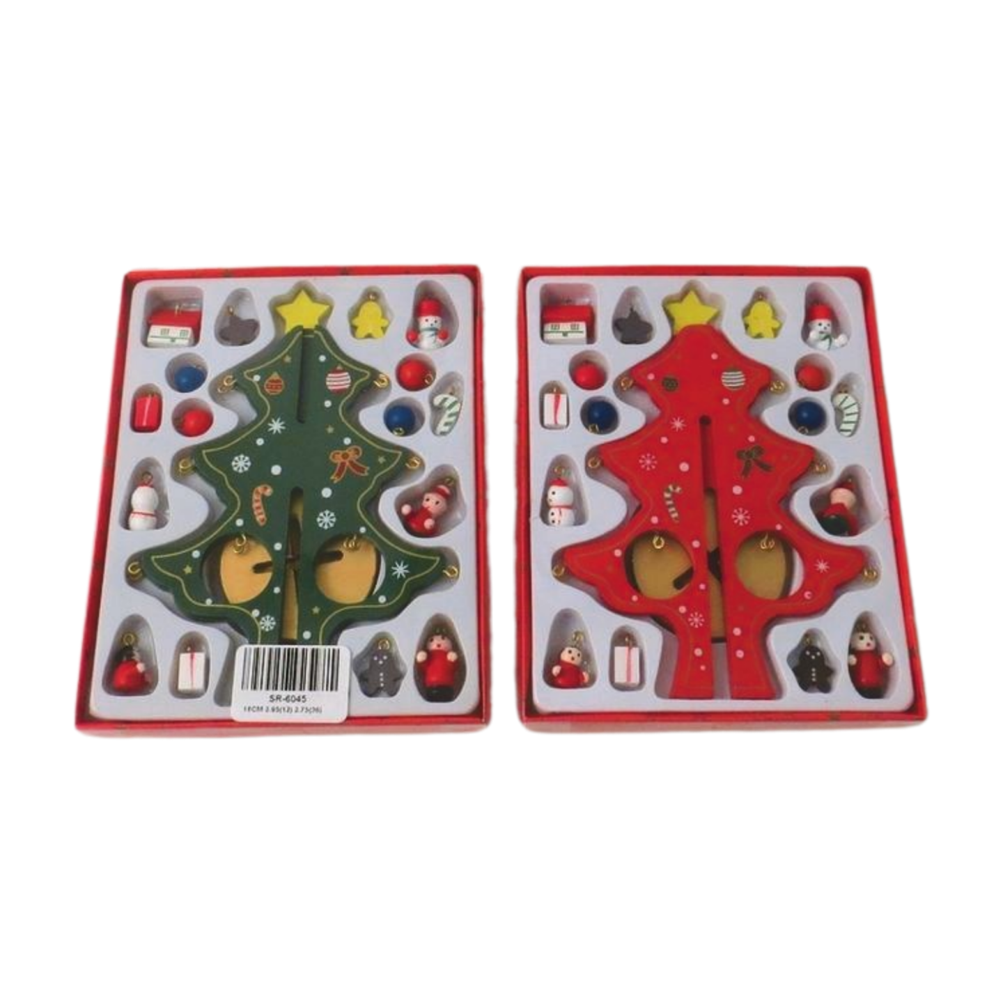 Mini Wooden Christmas Tree with Decorations