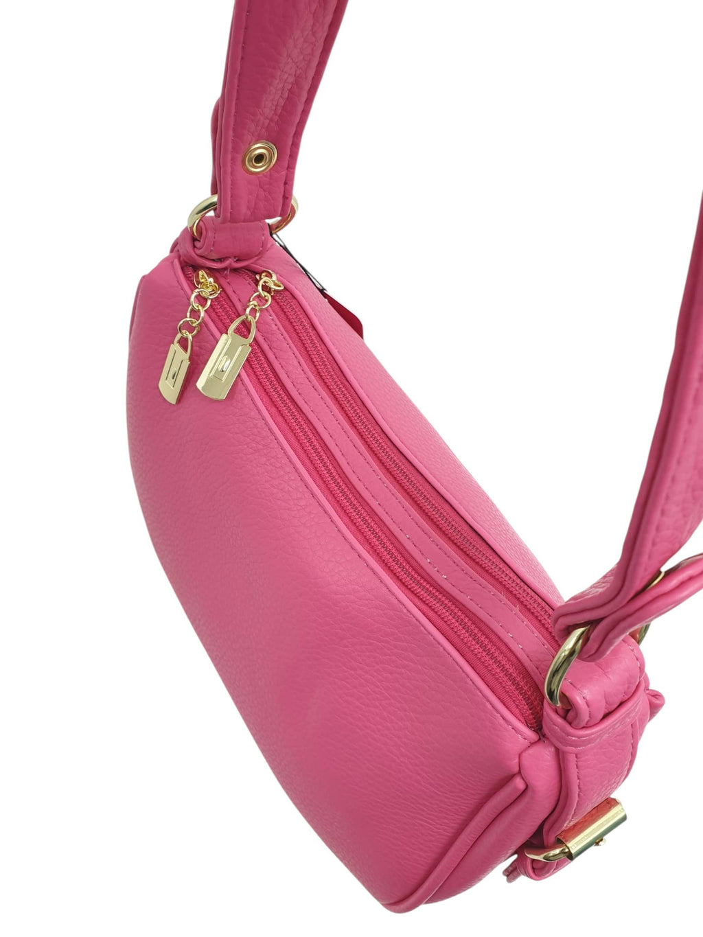 Black Soft PU Hobo Shoulder Bag with Gold Hardware