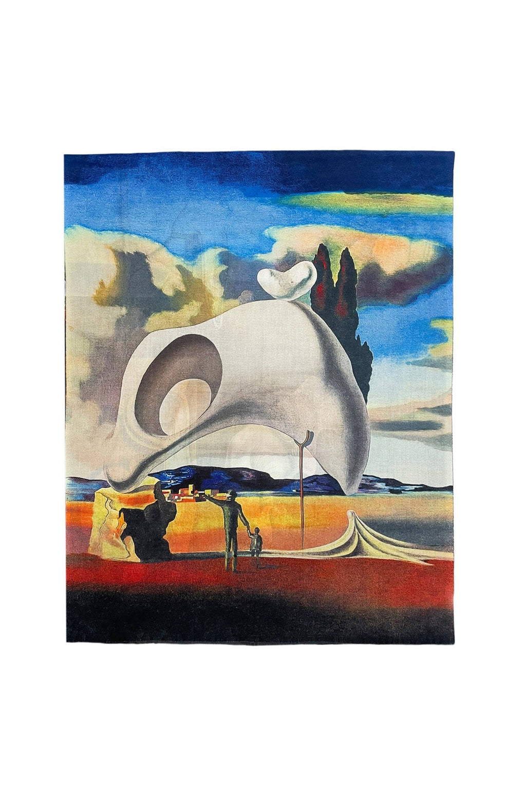 Dali The Persistence Of Memory Art Print Reversible Wool Frayed Scarf: Multi