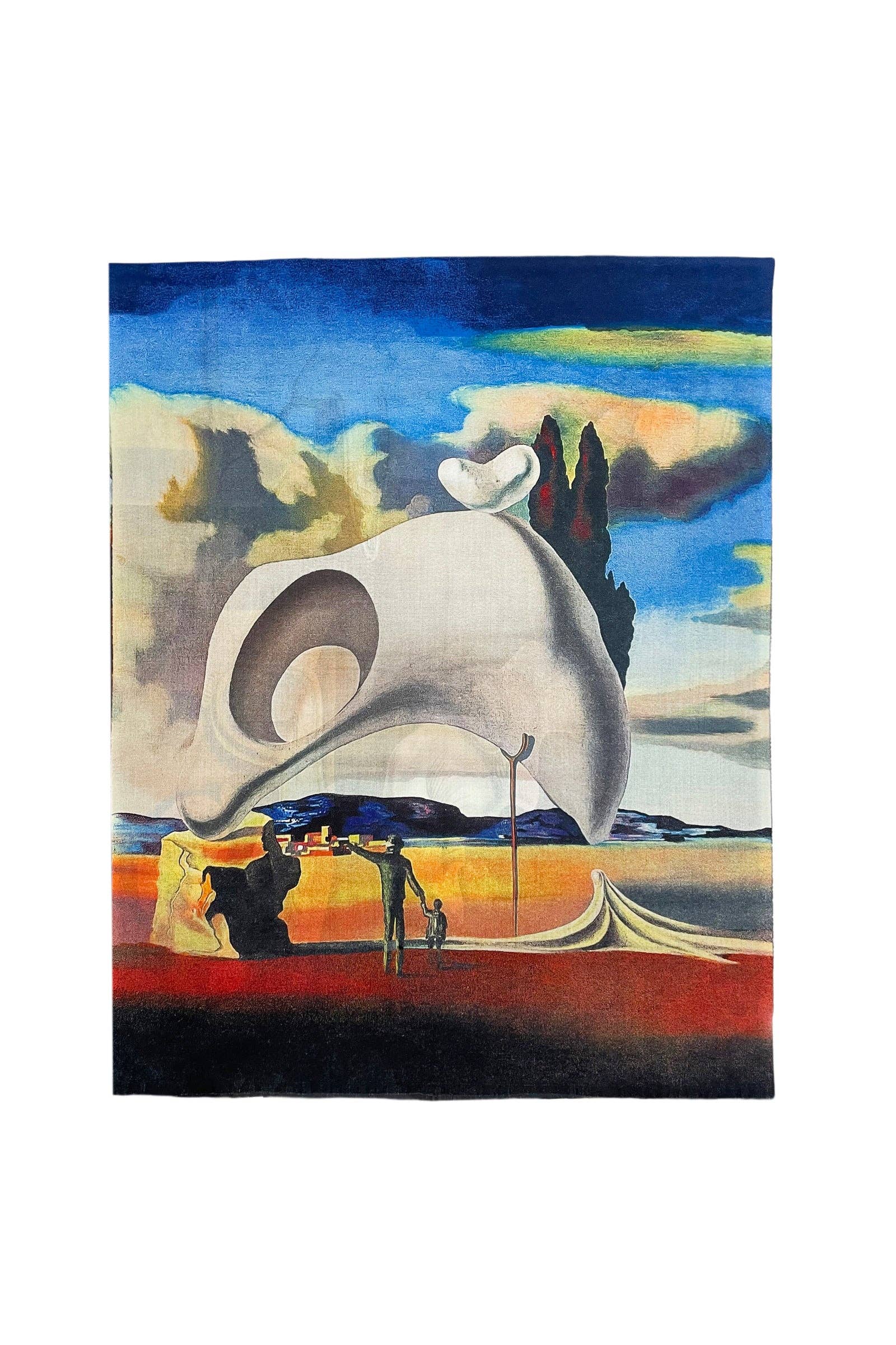 Dali The Persistence Of Memory Art Print Reversible Wool Frayed Scarf: Multi