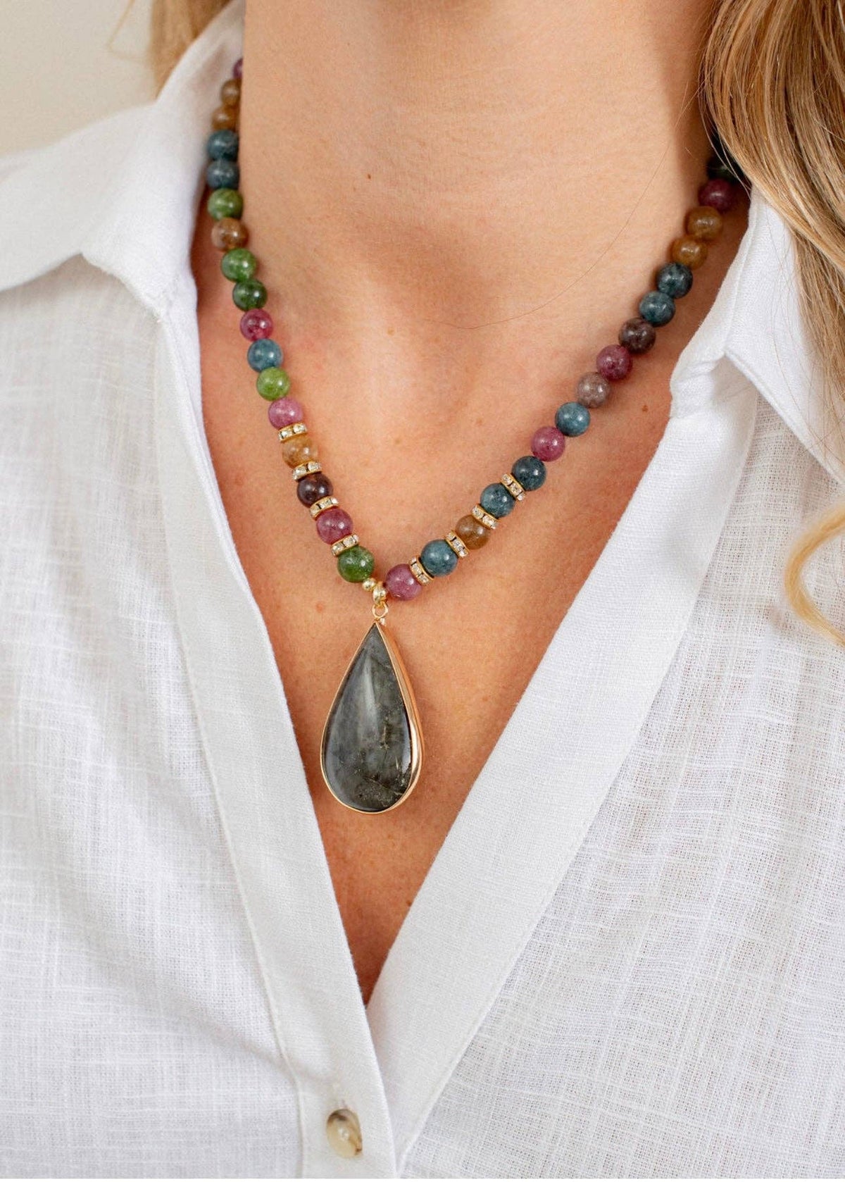 Rainforest Bloom Labradorite Necklace