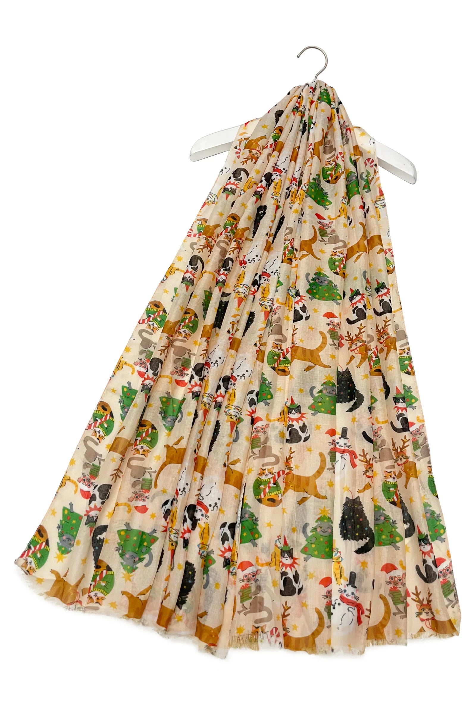 Beige Christmas Cat Scarf