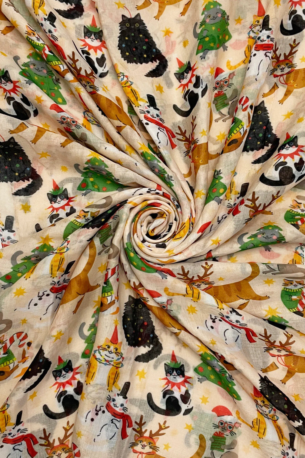 Beige Christmas Cat Scarf