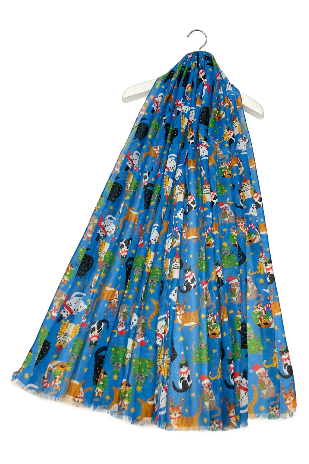 Christmas Cat Scarf - Blue