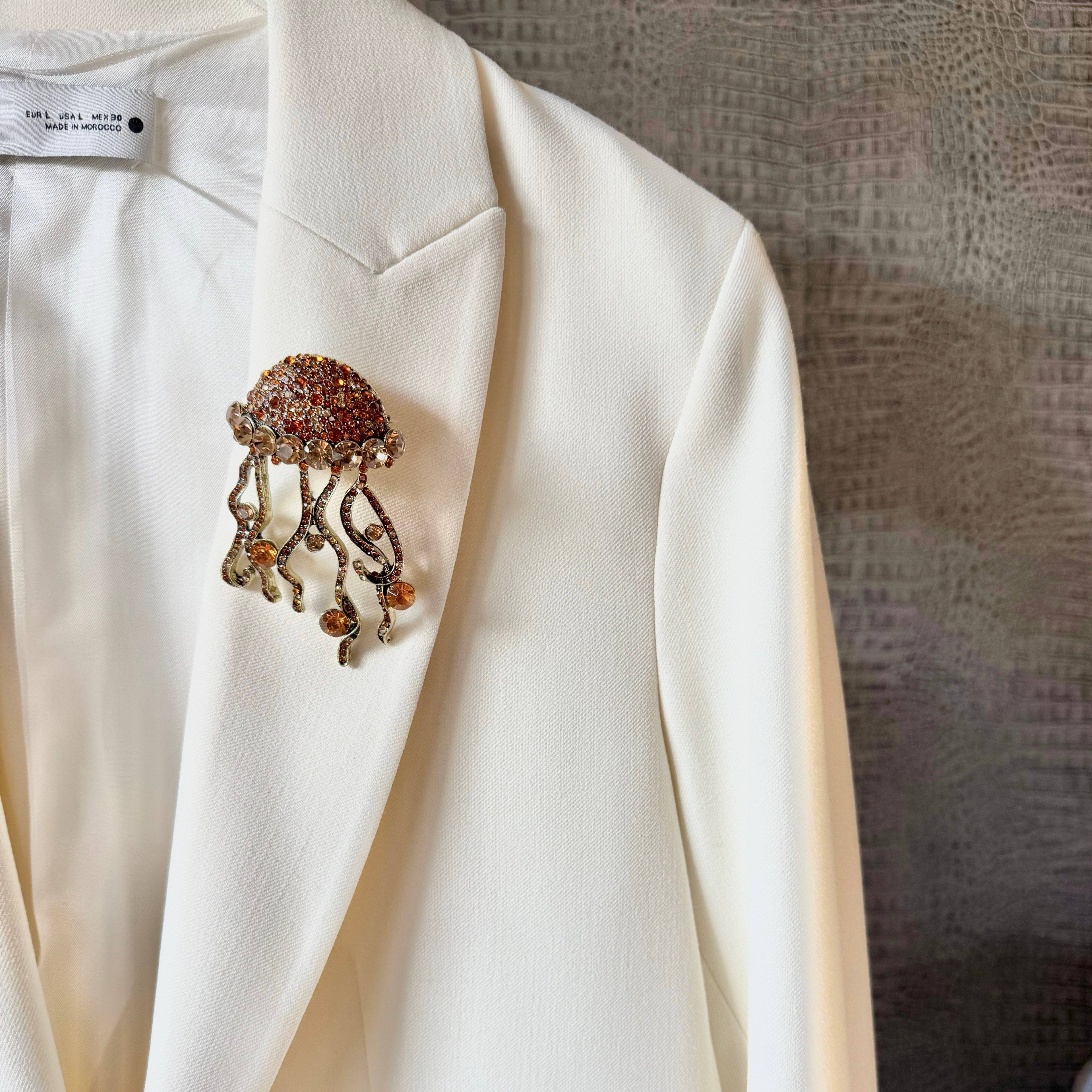 Giant Amber Jellyfish Brooch