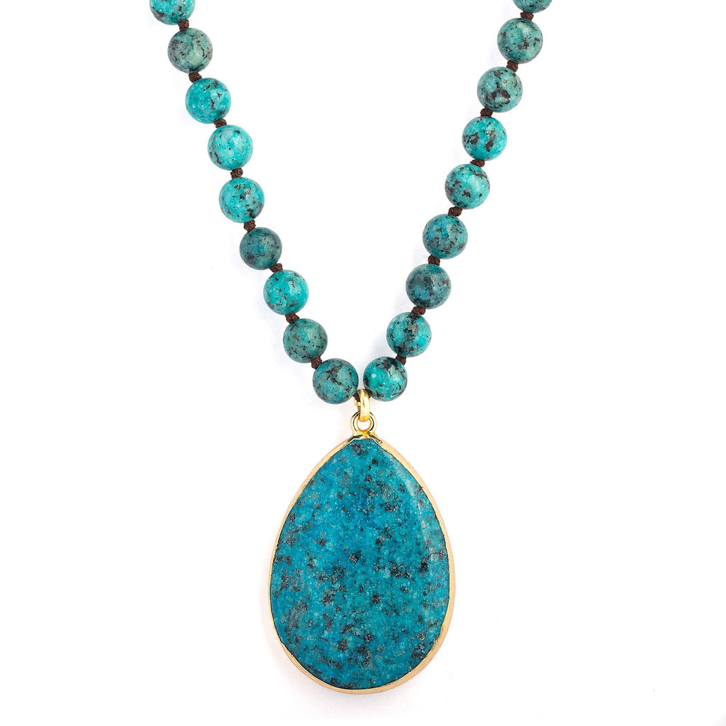 Teal Arlo Jasper Stone Necklace