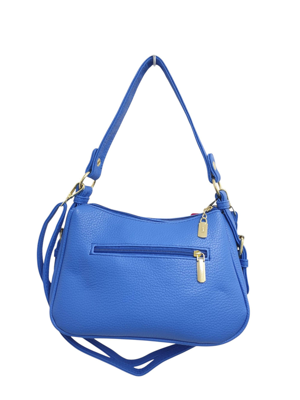 Black Soft PU Hobo Shoulder Bag with Gold Hardware
