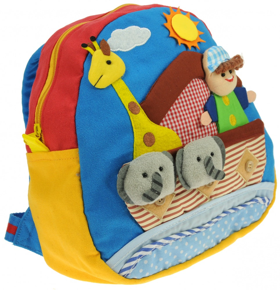 Noah's Ark Kids Toddler Rucksack Backpack with Soft Animal Activity Design & Safety Harness