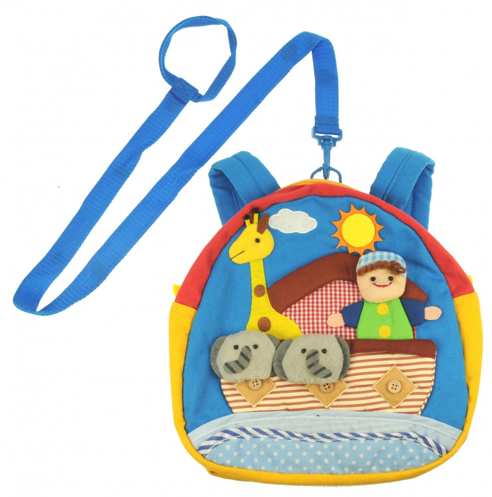Noah's Ark Kids Toddler Rucksack Backpack with Soft Animal Activity Design & Safety Harness