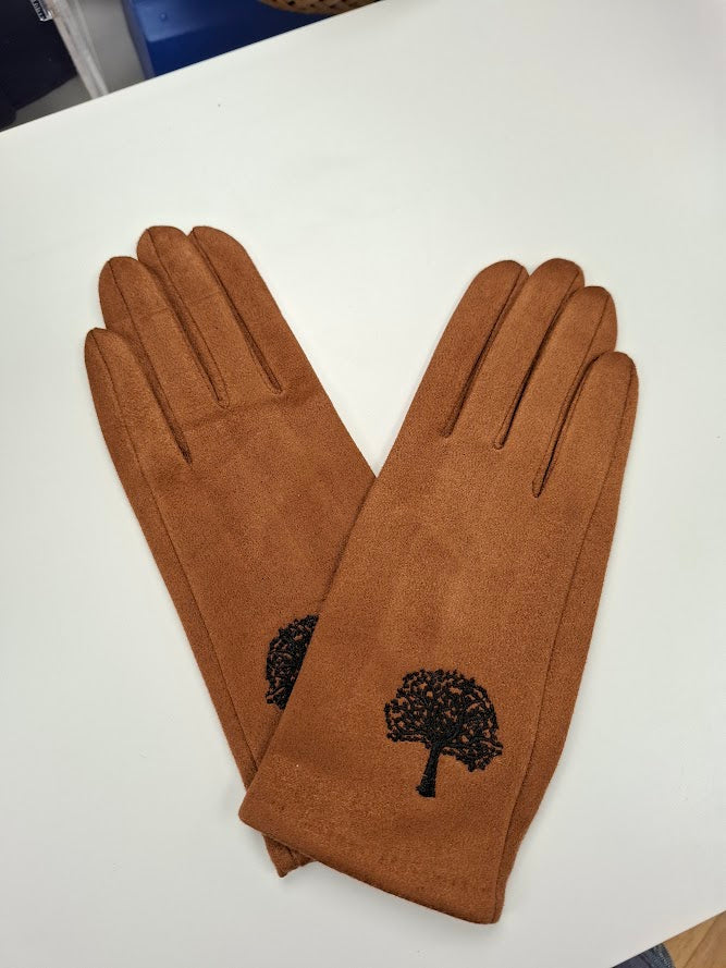 Embroidered Tree of Life Gloves