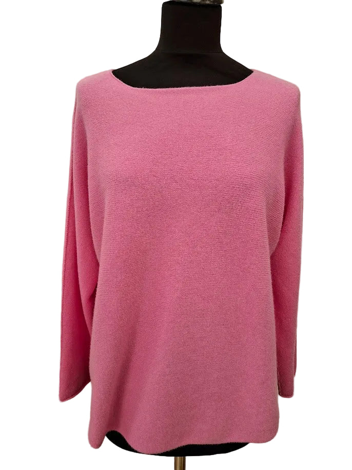 Bubblegum Pink Scoop Neck Cosy Jumper