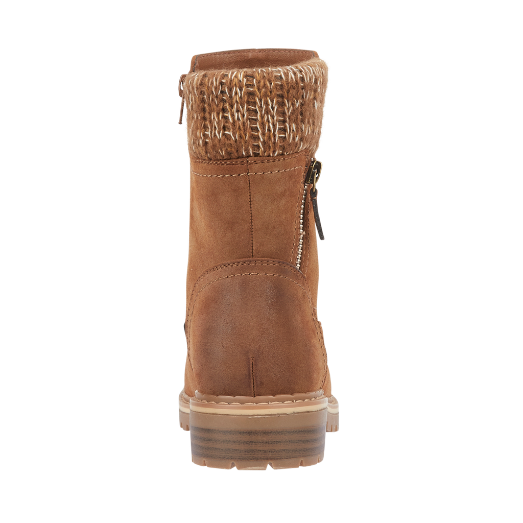 Copenhagen Camel Ankle Boots with a Knitted Collar