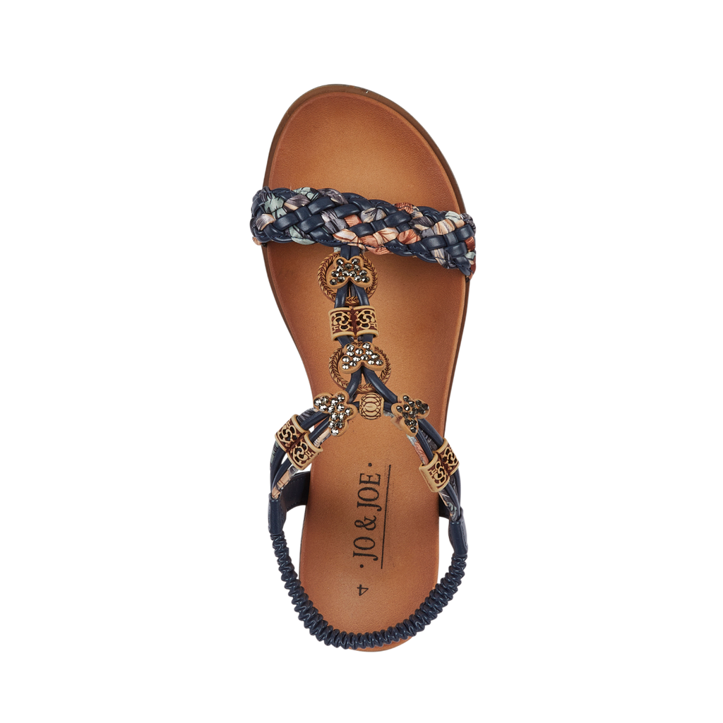 Crete Navy Embellished Butterfly Strap
