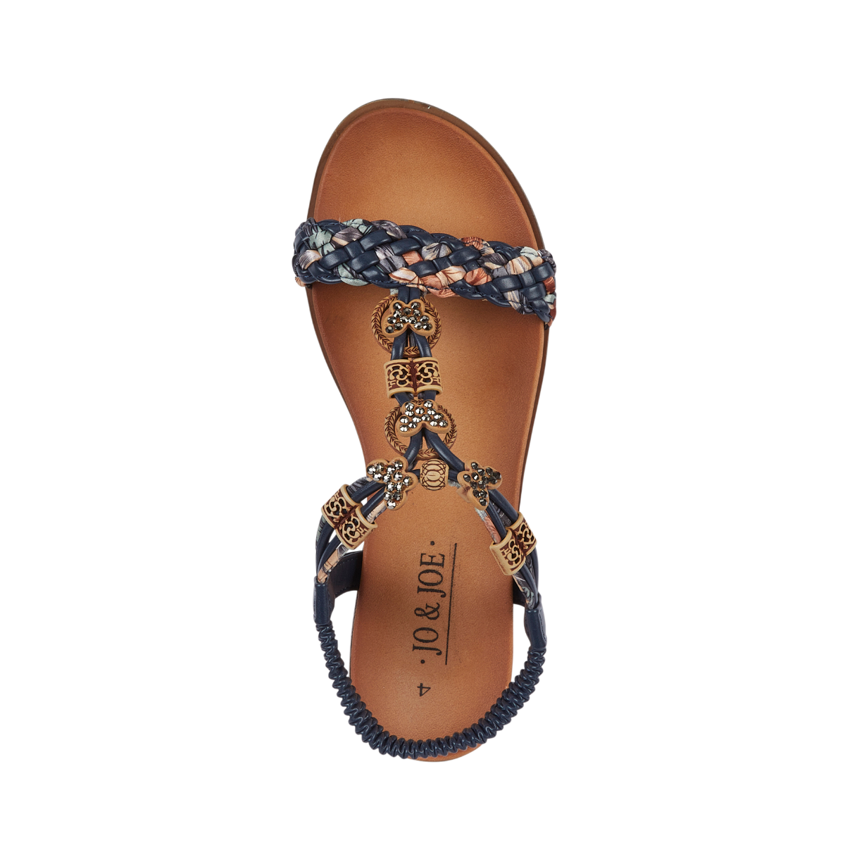 Crete Navy Embellished Butterfly Strap