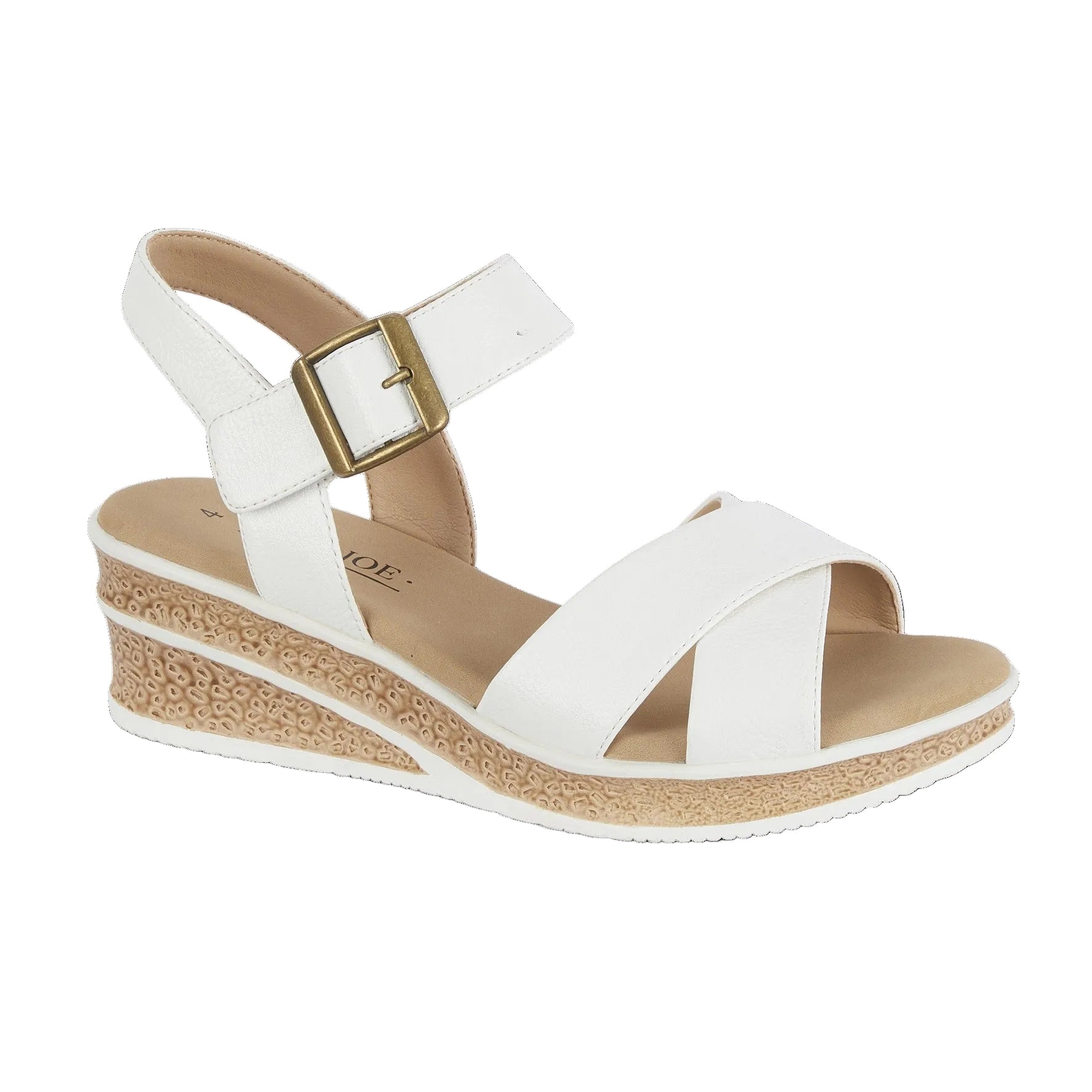 Devotion White Strappy Wedge Sandal