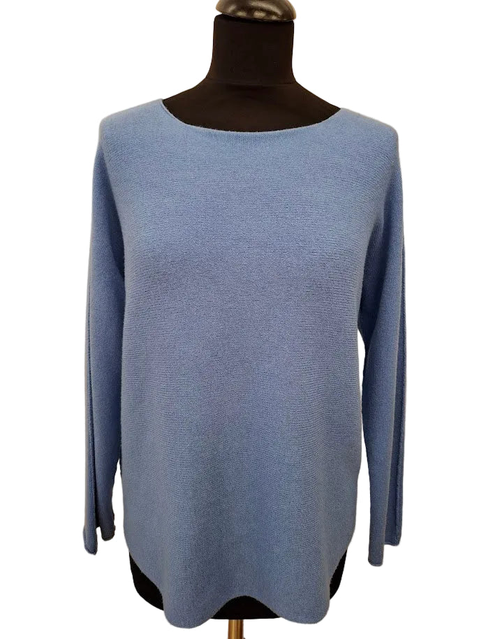 Denim Blue Scoop Neck Cosy Jumper