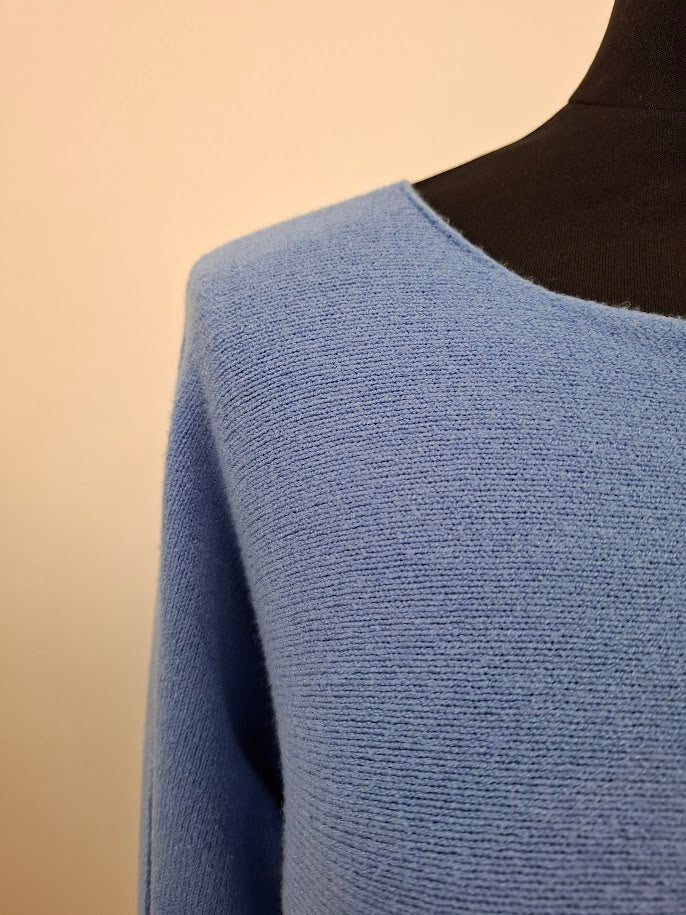 Denim Blue Scoop Neck Cosy Jumper