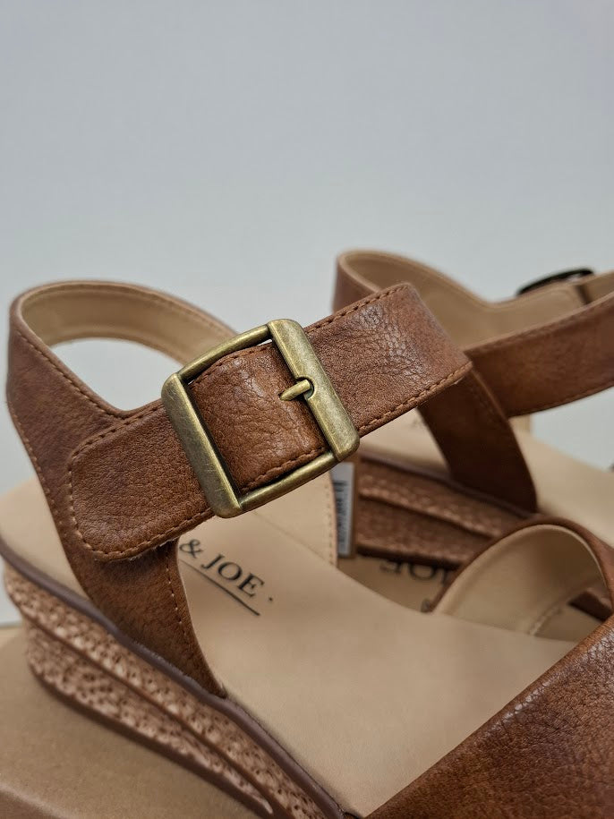 Devotion Brown Strappy Wedge Sandal