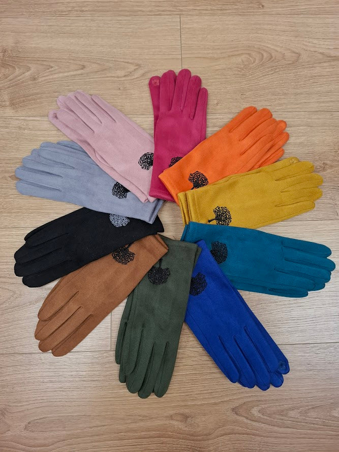 Embroidered Tree of Life Gloves